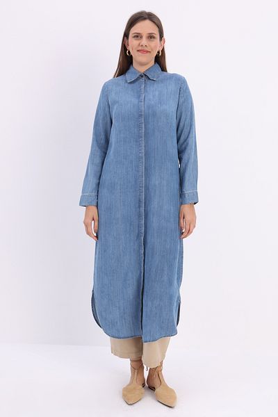 ALLDAY Blue Denim Long Shirt Tunic