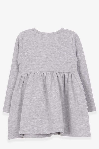 Breeze Girl's Dress with Teddy Bear Accessory Detail, Age 2-6, Gray Melange