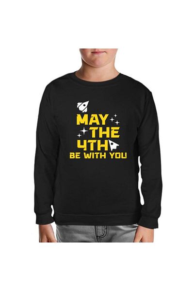 Lord T-Shirt May The Fourth With Ships And Stars Black Kids Sweatshirt