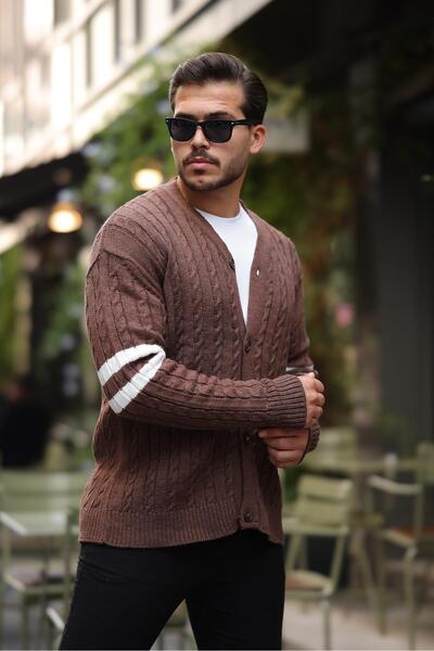 Valiberta Ζακέτα πλεκτό με λαβές με κορδέλα - Καφέ