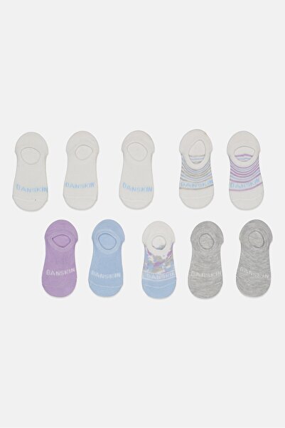 Danskin جوارب غير مرئية بشعار العلامة التجارية للبنات، 10 أزواج، متعددة الألوان
