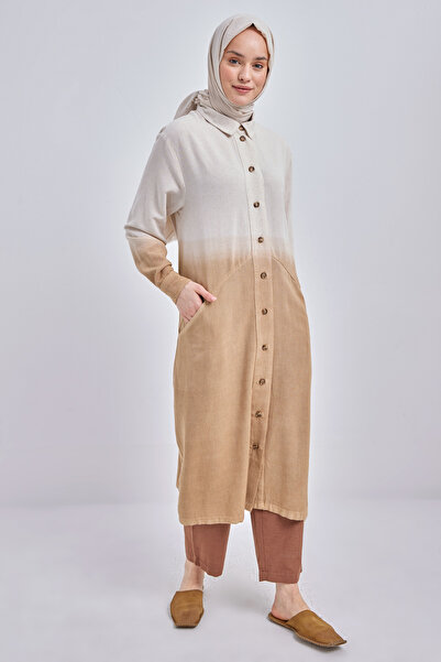 ALLDAY Mink Gradient Linen Shirt Tunic
