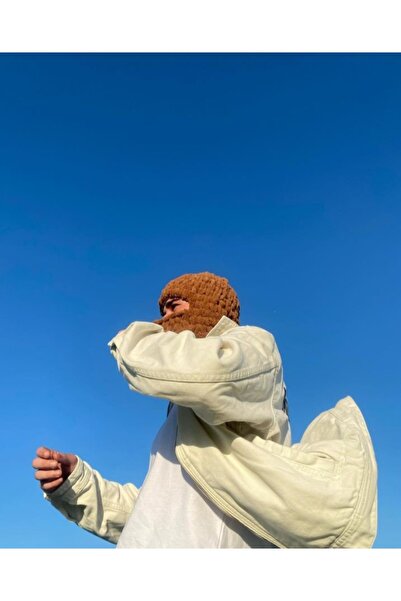 bi ters bi düz Μάσκα χειροποίητης πλέξης Puffy Snow