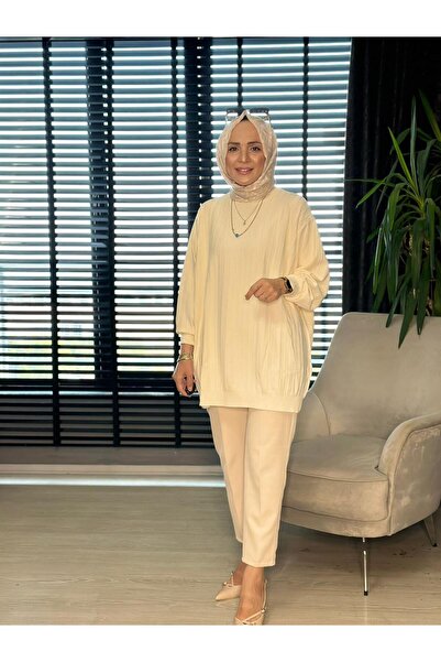 Selma Butik 40430 TRİKO KREM STD