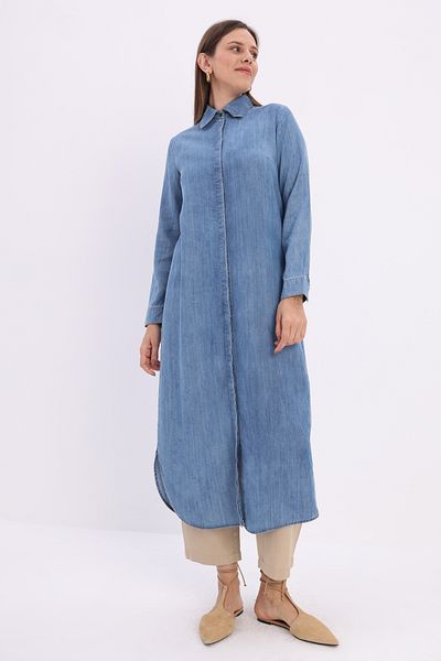 ALLDAY Blue Denim Long Shirt Tunic