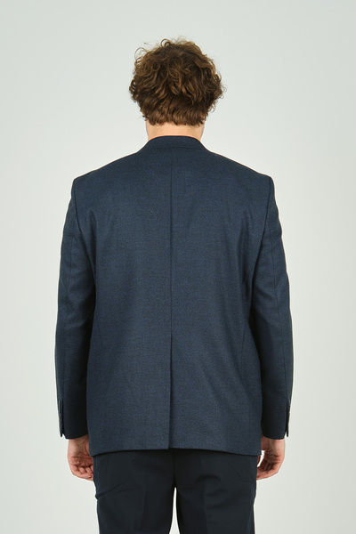 GİO Gio Чоловічий класичний крій Regular Fit Вовняний піджак 2413 Темно-синій