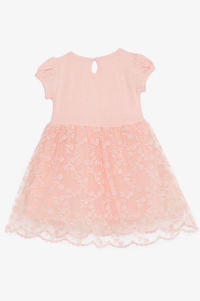Breeze Girl's Dress, Tulle Embroidered Bow, 1.5-5 Years Old Salmon