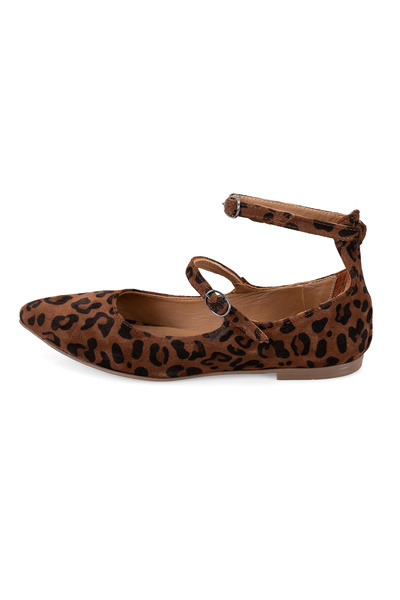 Desa Women's Leopard Mary Jane Leather Ballerinas