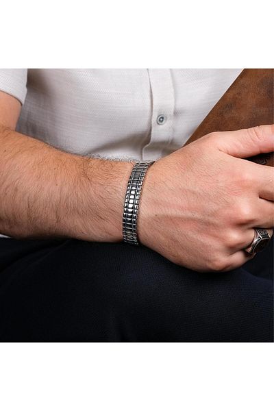 TESBİHCİBABA Reflective Style-Watch Band Model Silver Steel Bracelet