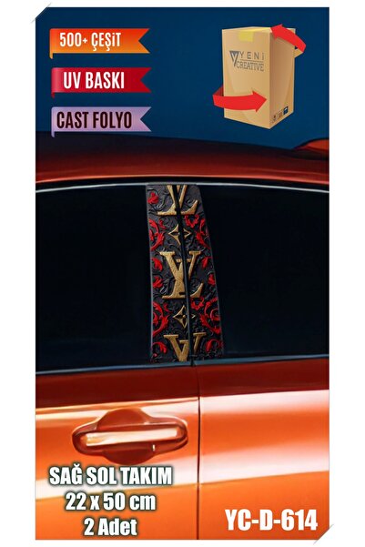Pi Dekorasyon Araç Kapı Direk Kaplama Folyosu VL Desenli (SAĞ SOL TAKIM) (2 A...