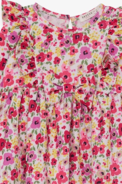 Breeze Kız Çocuk Uzun Kollu Elbise Çiçek Desenli 1.5-5 Yaş, Karışık Renk