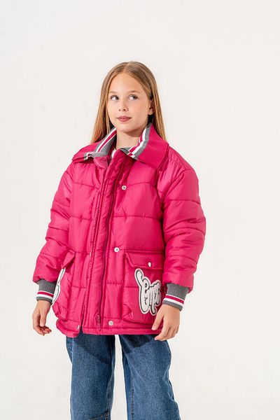 GİYİCEM Girl's Collared Triko Puffer Coat