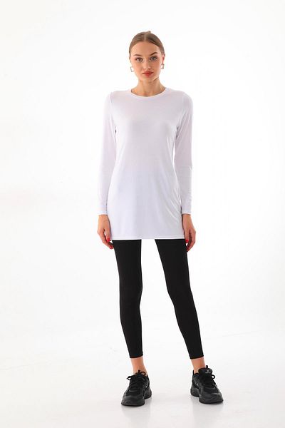 penyebizden Women's Viscose Full Lycra Tunic-White