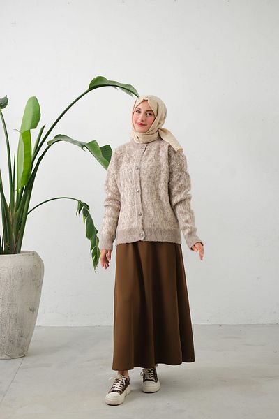 lurex moda Pulover tricotat cu nasturi în față