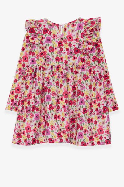 Breeze Girl's Long Sleeve Dress Floral Pattern 1.5-5 Years, Mixed Color