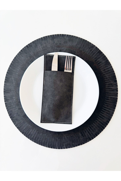 Deriver Tassel Deri Amerikan Servisi Yuvarlak / Çap 38 cm