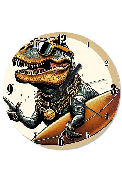 ekart Dinosaur Sun Pattern Wall Clock