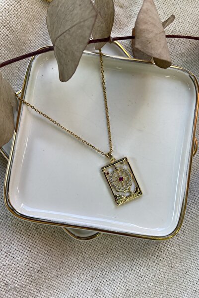 My Joyas Design Gold Colored Steel Wheel Necklace