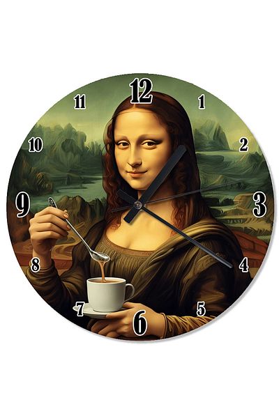 ekart Brown Mona Lisa Flowing Wall Clock