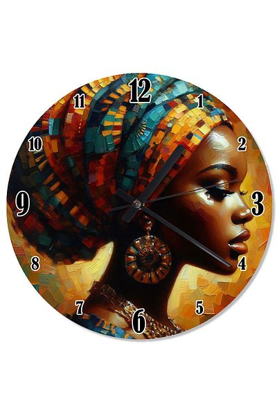 karizmart African Beauty Analog Wall Clock