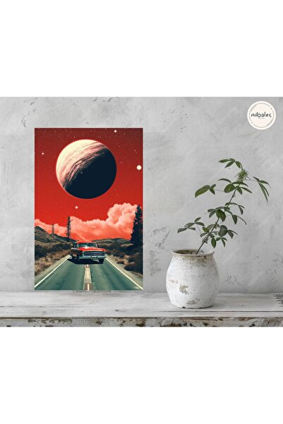 Minik Dükkan Poster din lemn Retro Sky Vintage