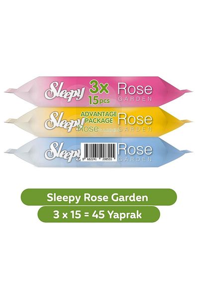 Sleepy 15 Sheets Wet Towel Pocket Wipes - Travel Pk Rose/Garden Set of 24 (8Pk*3) 360 Sheets