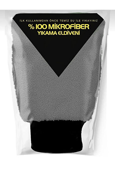 MeyZone Oto & Ev Yıkama Ve Cila Eldiveni Mikrofiber Araç Yıkama Eldiveni Gri
