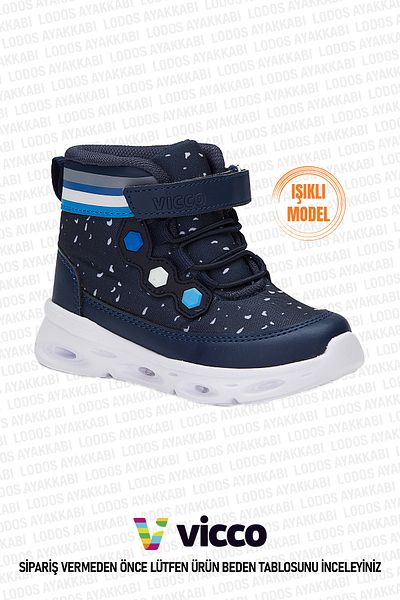 Vicco Mizu Model Lighted Boy's Light Navy Blue Boots