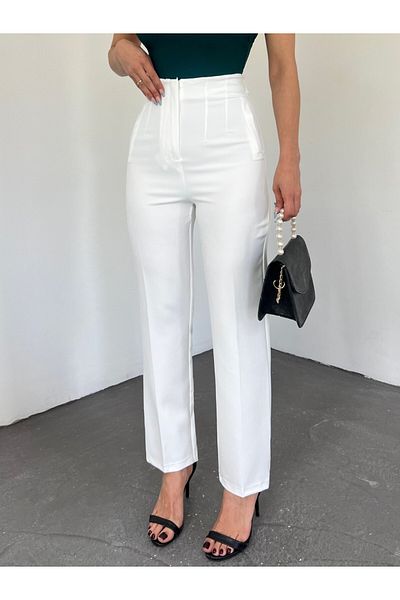 Modamorfo Zra Pleated Carrot Trousers -White