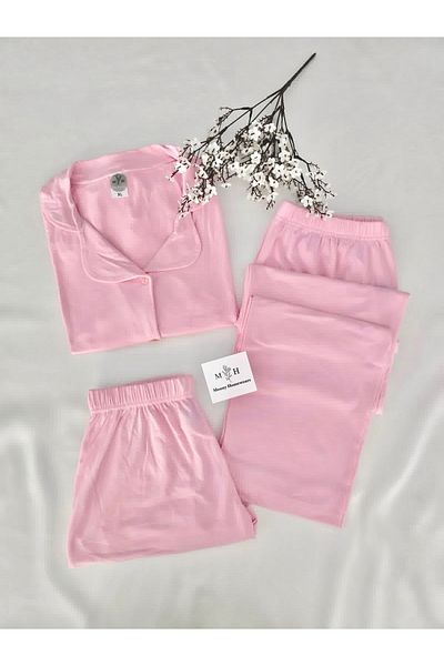 MH Moony Homewears 3-Piece Soft Pink Pajama Set