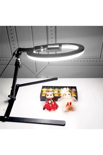 SNEXPRES Masaüstü Ürün Çekim Standı Video Ve Fotoğraf Çekimi 10" Ring Light T...