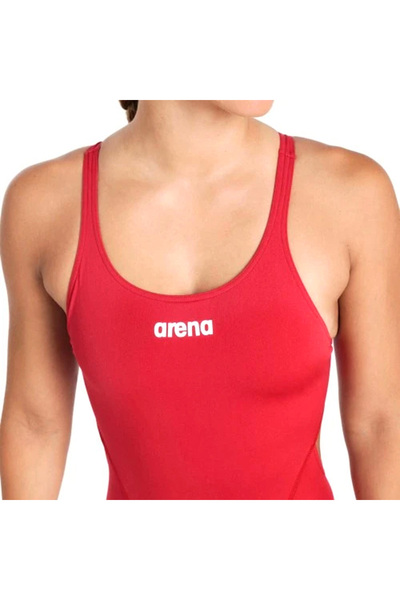 ARENA Team Swimsuit Swim Tech Solid Kadın Kırmızı Yüzücü Mayosu 004763450