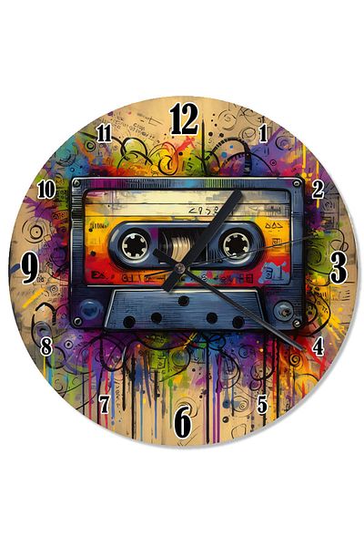karizmart Retro Cassette Silent Wall Clock