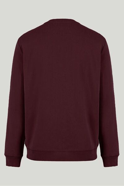 COMBINE Bordo Renk Basic Bisiklet Yaka Relaxed Regular Erkek Sweatshirt - Bordo