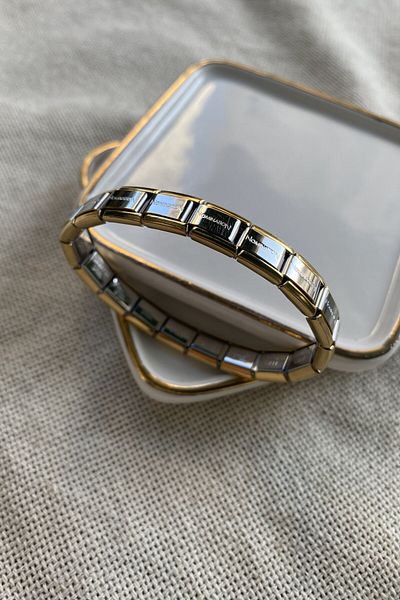 My Joyas Design Gold Detailed Steel Edged Nostalgia Bracelet