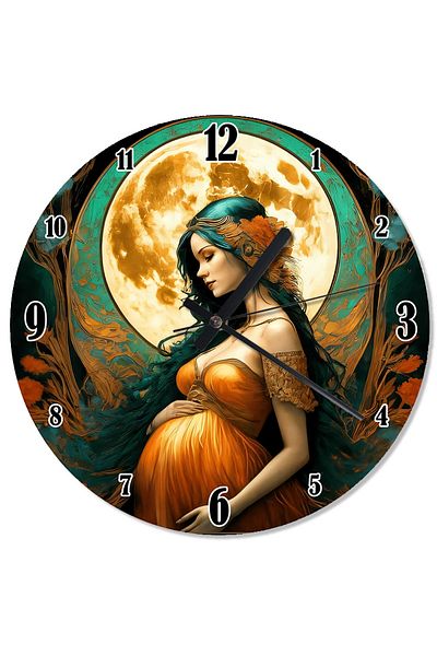 ekart Pregnant Month Girl Design Wall Clock