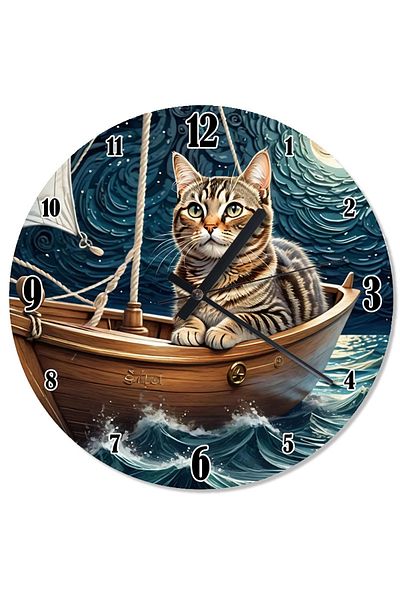 karizmart Cat and Sea Design Wall Clock