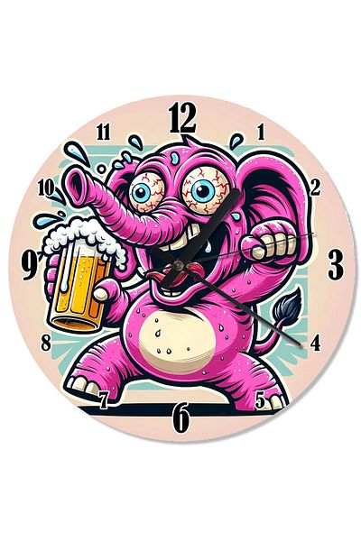 ekart Party Elephant Decorative Wall Clock
