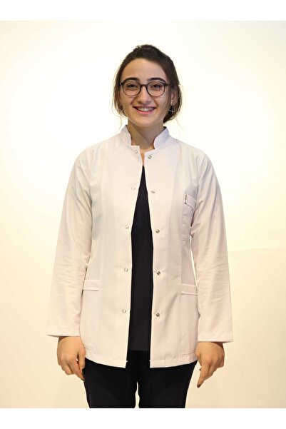 DENİZ İŞ Jachetă pentru femei, doctor, asistentă medicală, profesor, lungime până la podea, guler de judecător, halat alb