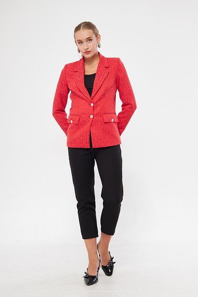 LOVELF Button Detail Snowflake Short Jacket