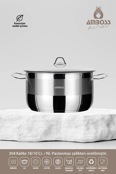 Amboss SAPHİRE SAPHİRE 26X16 DEEP COOKER STEEL COVER
