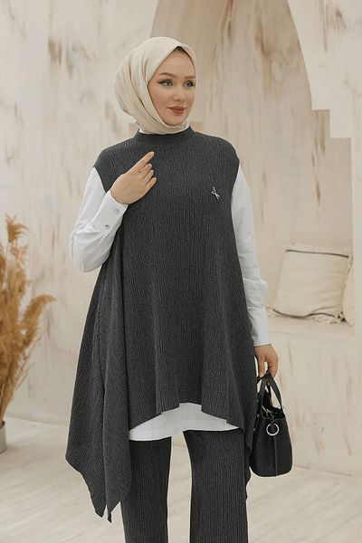 Armine Armine Trendyarasa Patterned Shirt Collar Triple Set