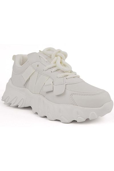 KCMN Pantofi sport ortopedici pentru copii Verom Cool Lacing Look - ALB cu Velcro