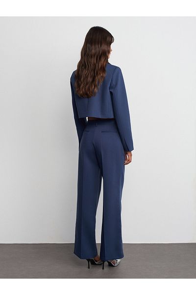 Dilvin 71547 Plain Fit Trousers-Indigo