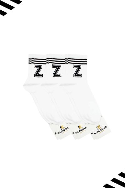 KARDEŞLER ÇORAP Унисекс тенис чорапи с шарка на буквата Z (LETTER SOCKS) 3 чифта