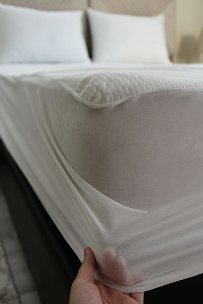 Nanteks Fitted Full Edge Liquid Proof Mattress Protector Mattress Cover 100% Knitted Cotton