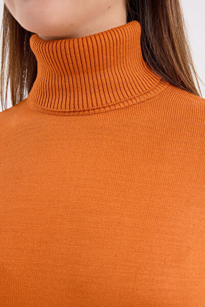 Bigdart 15747 Рибальський комір трикотажний кашемір - Помаранчевий