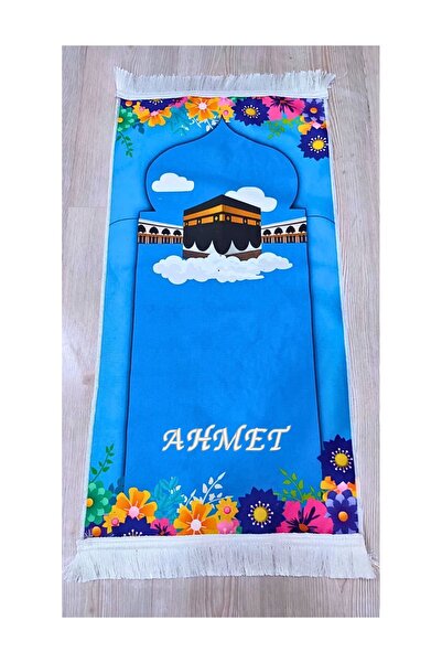 KEYFHOME Ramazana Özel Mavi Çocuk Seccadesi Namazlik 40 X 90 Cm