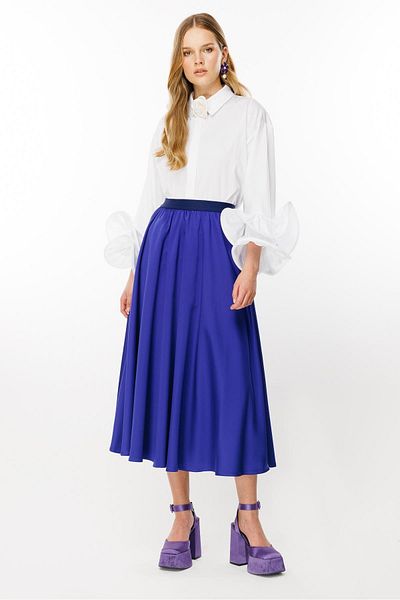 Ghisa Purple Elastic Waist Skirt