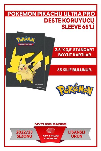 Mythos Cards Ultra Pro Pokemon Pikachu Deck Protective Sleeve - Pack of 65